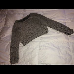 Black and grey crop top sweater